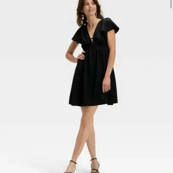 Flutter Short Sleeve Mini A Line Dress by a new day - Picture 4 of 10